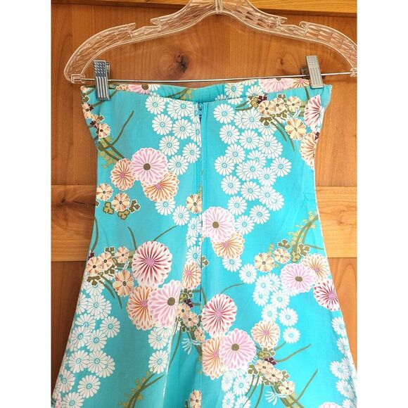Vintage Final Touch Y2K Strapless Floral Sun Dress Resort Preppy Girly SMALL S - Picture 4 of 8